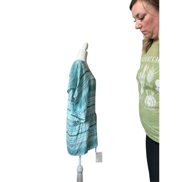 Maniki Batwing Swim Cover Dress Blue And White - Picture 12 of 12